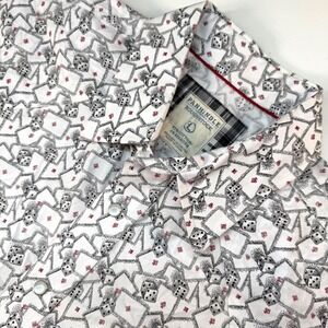 Panhandle Rough Stock‎ Mens Shirt Lg Dice Playing Cards Print Western Pearl Snap